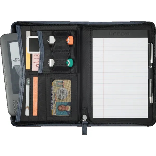 Zippered padfolio with business card holders, USB flash drive holders, ID... from ASI 66887 PCNA / Leeds