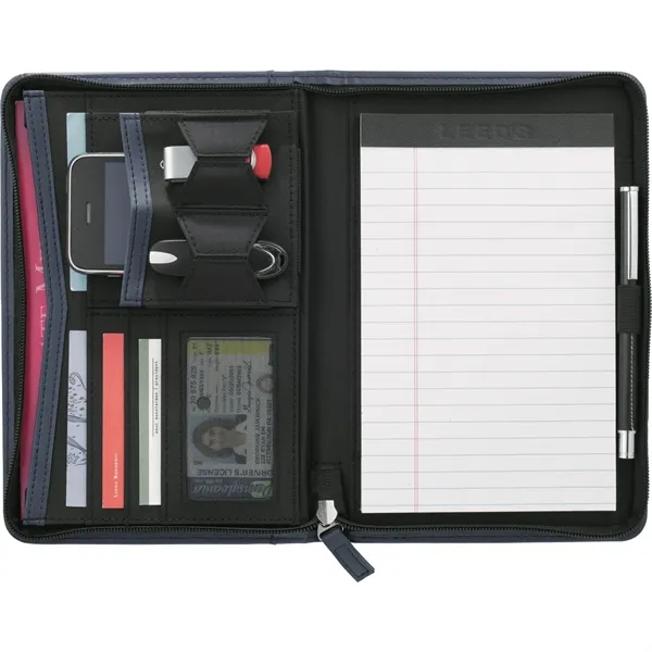 Zippered padfolio with business card holders, USB flash drive holders, ID... from ASI 66887 PCNA / Leeds