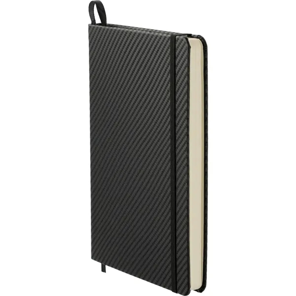 5.5" x 8.5" carbon fiber journal with elastic closure, ribbon page... from ASI 66887 PCNA / Leeds