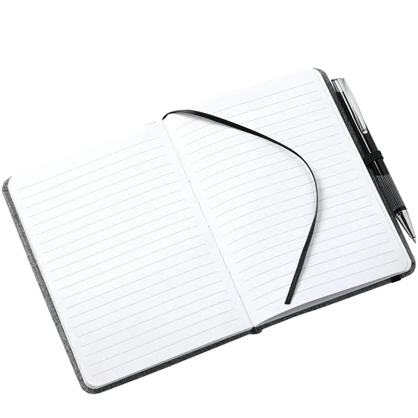 5" x 7" heathered bound notebook with ribbon page marker, pen... from ASI 66887 PCNA / Bullet