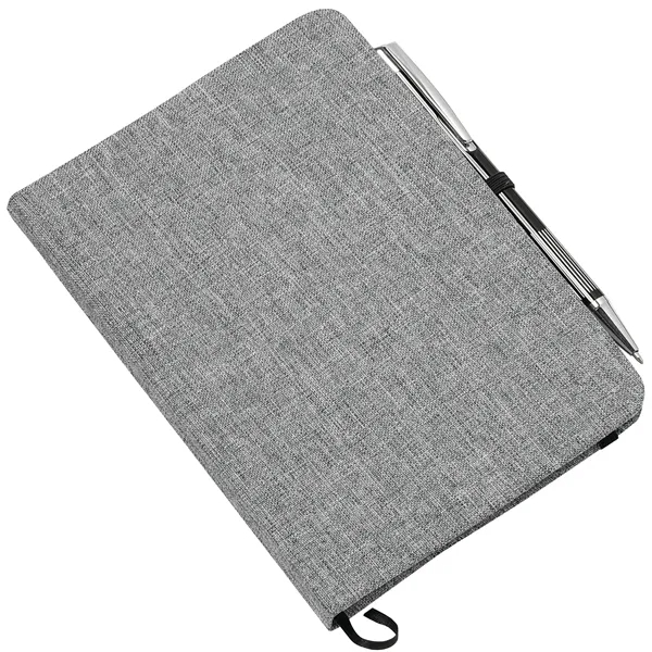 5" x 7" heathered bound notebook with ribbon page marker, pen... from ASI 66887 PCNA / Bullet