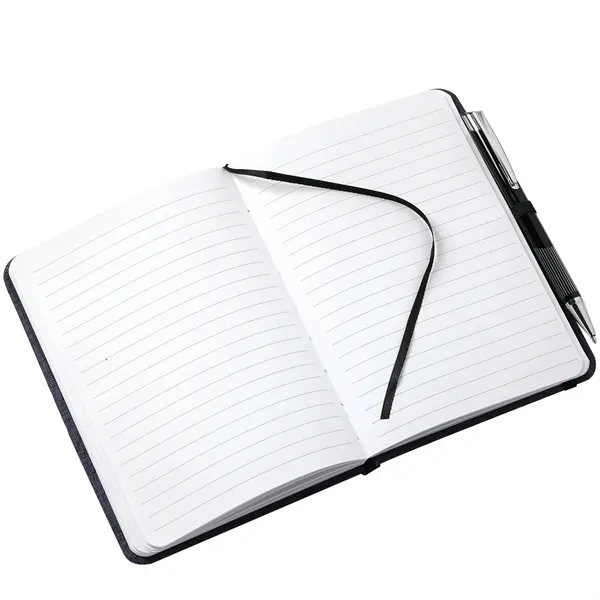 5" x 7" heathered bound notebook with ribbon page marker, pen... from ASI 66887 PCNA / Bullet