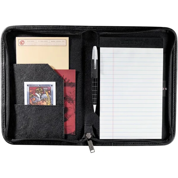 Zippered pad folio with interior organizer, front pocket, elastic pen loop... from ASI 66887 PCNA / Leeds