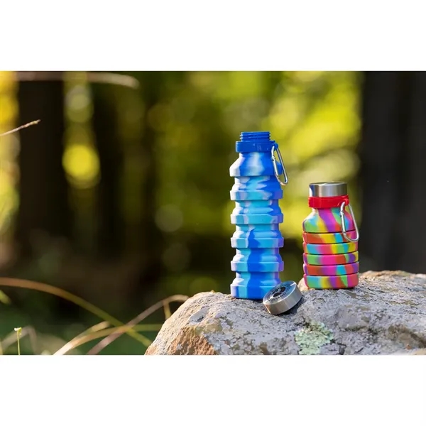 18 oz. collapsible bottle with wide mouth opening and tie-dye design.... from ASI 66887 PCNA / Leeds