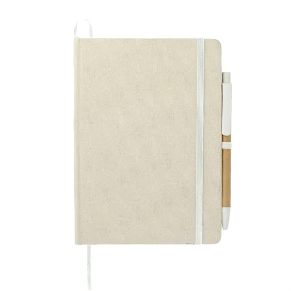 5" x 7" organic cotton bound notebook with pen.... from ASI 66887 PCNA / Bullet