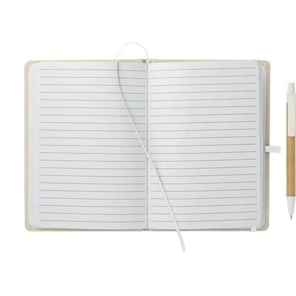 5" x 7" organic cotton bound notebook with pen.... from ASI 66887 PCNA / Bullet