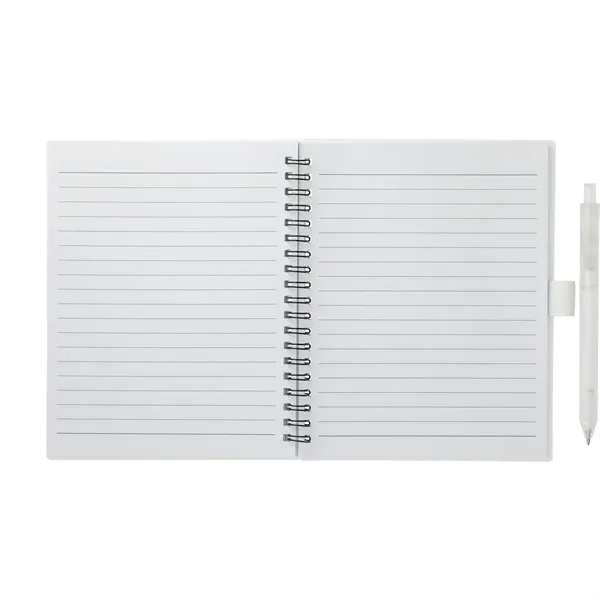 5.5" x 7" recycled spiral notebook with rPET pen.... from ASI 66887 PCNA / Bullet