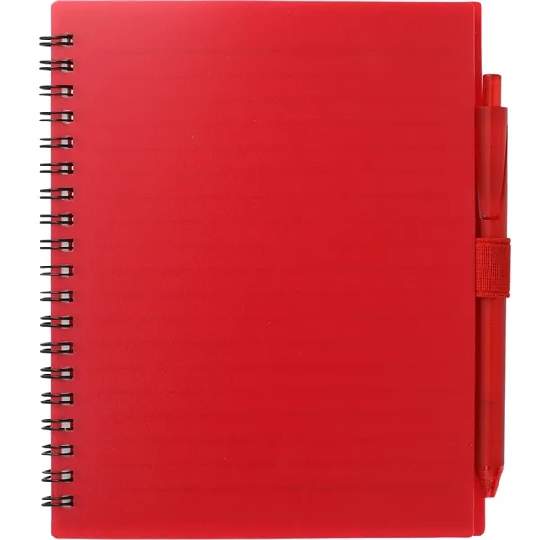 5.5" x 7" recycled spiral notebook with rPET pen.... from ASI 66887 PCNA / Bullet