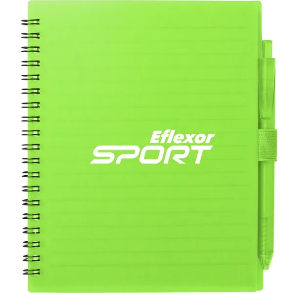 5.5" x 7" recycled spiral notebook with rPET pen.... from ASI 66887 PCNA / Bullet
