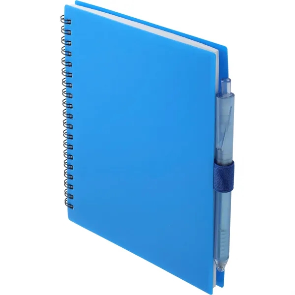 5.5" x 7" recycled spiral notebook with rPET pen.... from ASI 66887 PCNA / Bullet