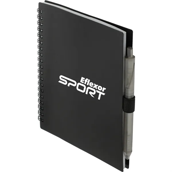 5.5" x 7" recycled spiral notebook with rPET pen.... from ASI 66887 PCNA / Bullet