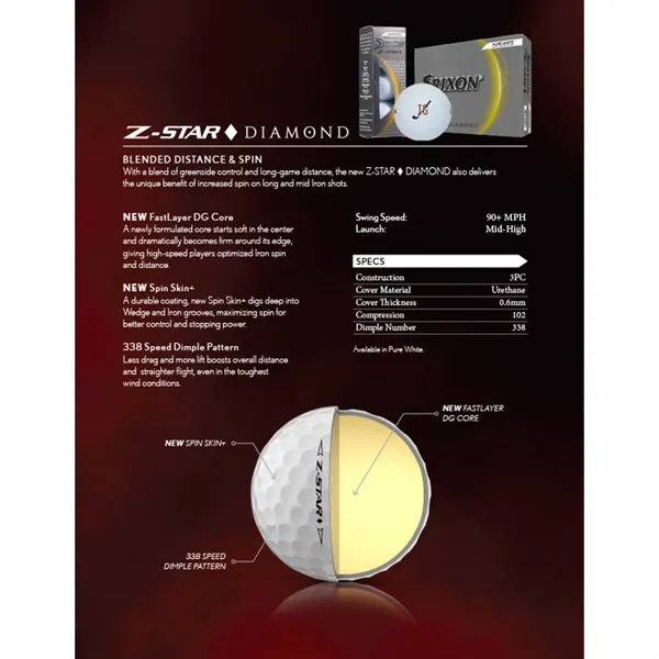 Z-STAR DIAMOND Golf Balls - 12 Pack... from ASI 66887 PCNA / Leeds