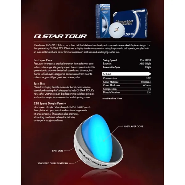 Q-STAR TOUR Golf Balls - 3 Pack... from ASI 66887 PCNA / Leeds