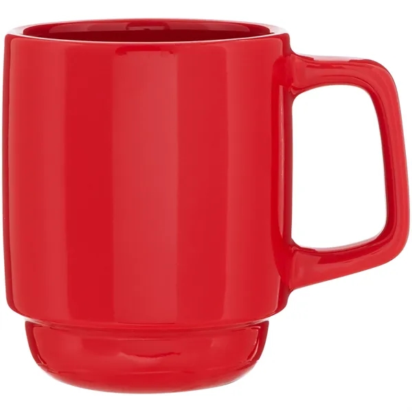 16 oz stackable ceramic mug with glossy colored exterior and matching... from ASI 51197 ETS Express, LLC