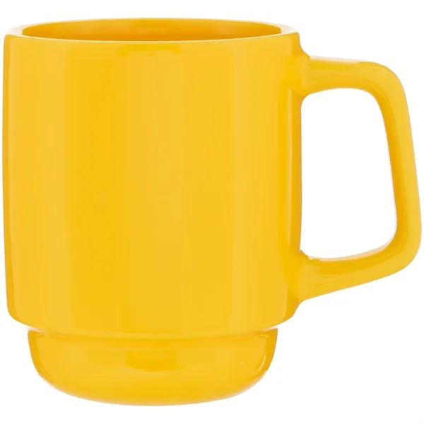 16 oz stackable ceramic mug with glossy colored exterior and matching... from ASI 51197 ETS Express, LLC