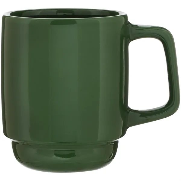 16 oz stackable ceramic mug with glossy colored exterior and matching... from ASI 51197 ETS Express, LLC