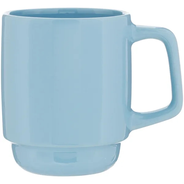 16 oz stackable ceramic mug with glossy colored exterior and matching... from ASI 51197 ETS Express, LLC