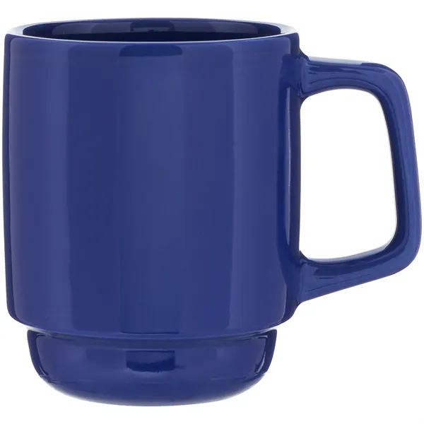 16 oz stackable ceramic mug with glossy colored exterior and matching... from ASI 51197 ETS Express, LLC