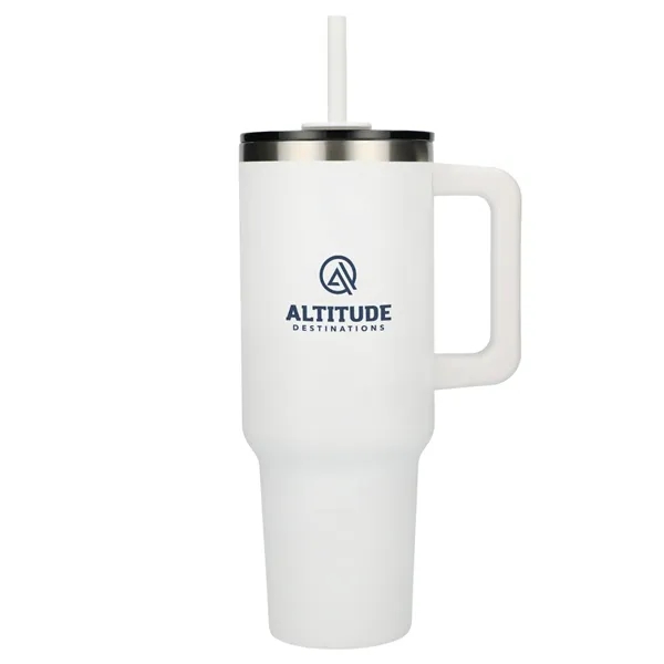 40 oz. vacuum insulated travel tumbler with lid, straw and handle.... from ASI 66887 PCNA / Leeds