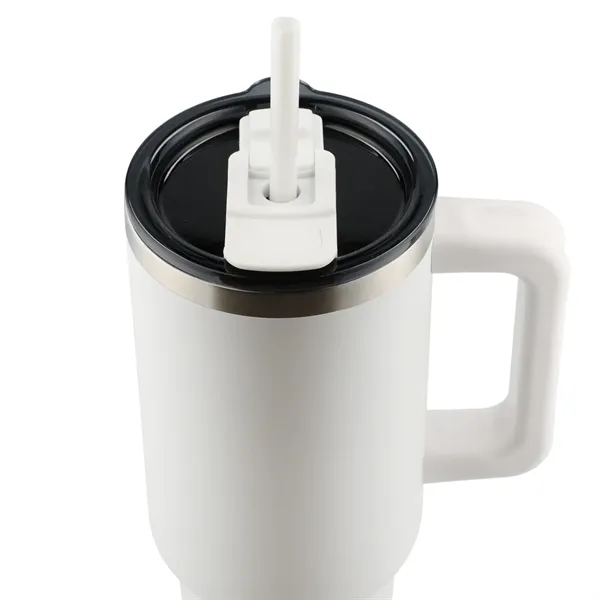 40 oz. vacuum insulated travel tumbler with lid, straw and handle.... from ASI 66887 PCNA / Leeds