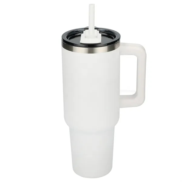 40 oz. vacuum insulated travel tumbler with lid, straw and handle.... from ASI 66887 PCNA / Leeds