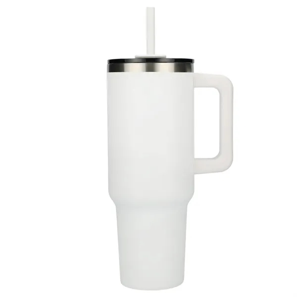 40 oz. vacuum insulated travel tumbler with lid, straw and handle.... from ASI 66887 PCNA / Leeds