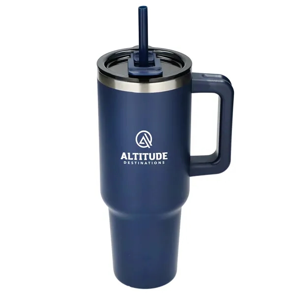 40 oz. vacuum insulated travel tumbler with lid, straw and handle.... from ASI 66887 PCNA / Leeds