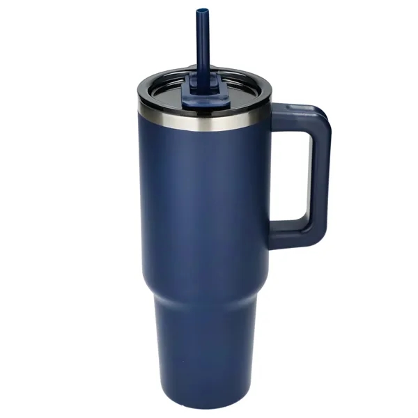 40 oz. vacuum insulated travel tumbler with lid, straw and handle.... from ASI 66887 PCNA / Leeds