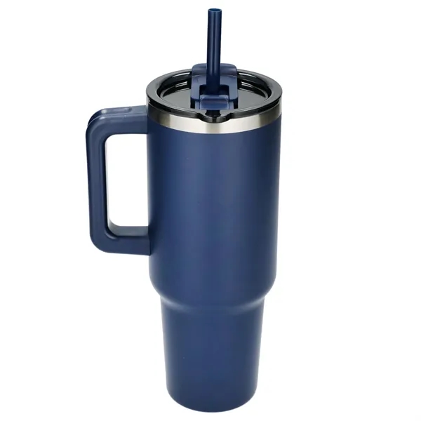 40 oz. vacuum insulated travel tumbler with lid, straw and handle.... from ASI 66887 PCNA / Leeds