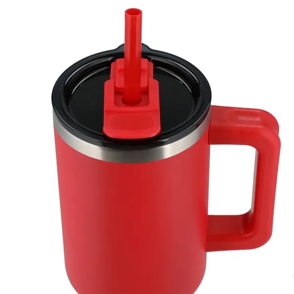 40 oz. vacuum insulated travel tumbler with lid, straw and handle.... from ASI 66887 PCNA / Leeds