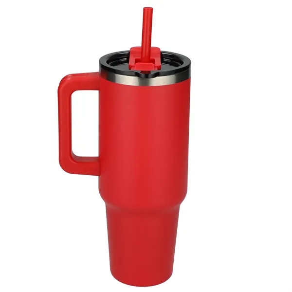 40 oz. vacuum insulated travel tumbler with lid, straw and handle.... from ASI 66887 PCNA / Leeds
