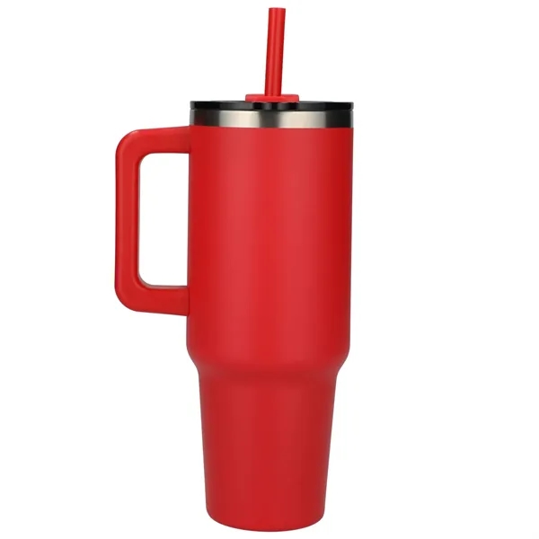 40 oz. vacuum insulated travel tumbler with lid, straw and handle.... from ASI 66887 PCNA / Leeds
