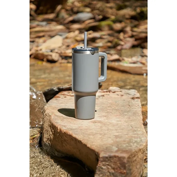 40 oz. vacuum insulated travel tumbler with lid, straw and handle.... from ASI 66887 PCNA / Leeds