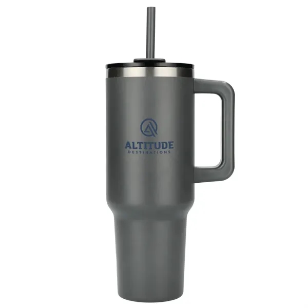 40 oz. vacuum insulated travel tumbler with lid, straw and handle.... from ASI 66887 PCNA / Leeds