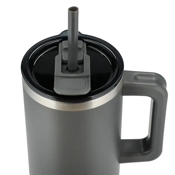 40 oz. vacuum insulated travel tumbler with lid, straw and handle.... from ASI 66887 PCNA / Leeds