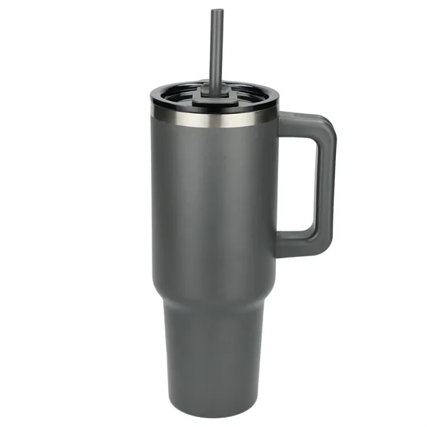 40 oz. vacuum insulated travel tumbler with lid, straw and handle.... from ASI 66887 PCNA / Leeds