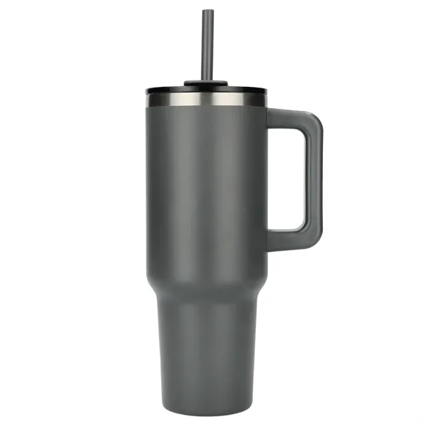 40 oz. vacuum insulated travel tumbler with lid, straw and handle.... from ASI 66887 PCNA / Leeds