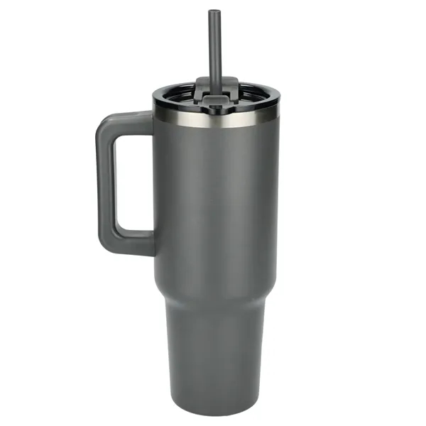 40 oz. vacuum insulated travel tumbler with lid, straw and handle.... from ASI 66887 PCNA / Leeds