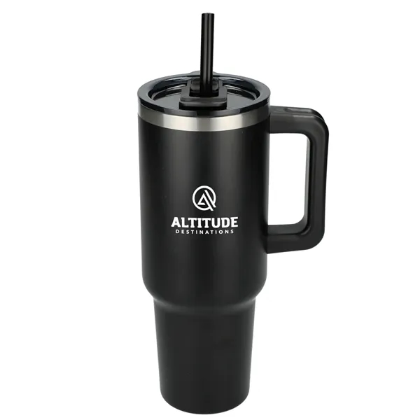 40 oz. vacuum insulated travel tumbler with lid, straw and handle.... from ASI 66887 PCNA / Leeds