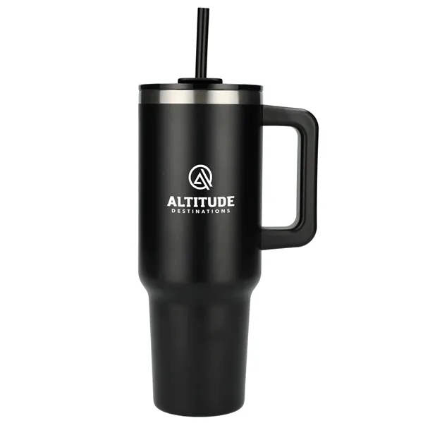 40 oz. vacuum insulated travel tumbler with lid, straw and handle.... from ASI 66887 PCNA / Leeds