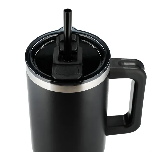 40 oz. vacuum insulated travel tumbler with lid, straw and handle.... from ASI 66887 PCNA / Leeds