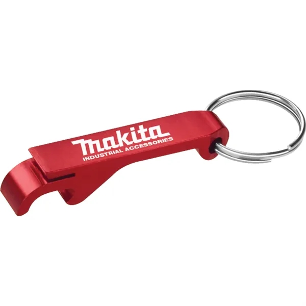 Aluminum bottle/can opener with metal split key ring.... from ASI 66887 PCNA / Bullet