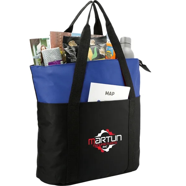 6.5" x 15" x 18.5" poly canvas tote bag with zippered... from ASI 66887 PCNA / Bullet