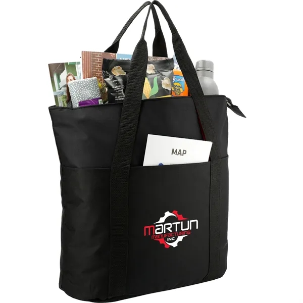 6.5" x 15" x 18.5" poly canvas tote bag with zippered... from ASI 66887 PCNA / Bullet
