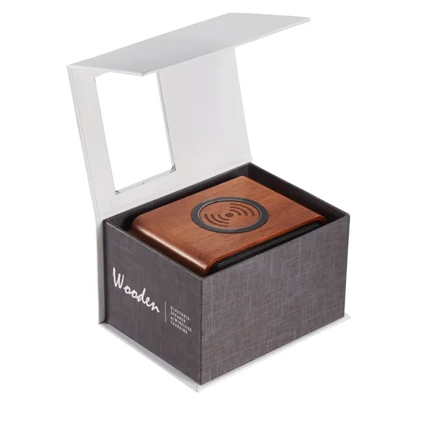 Wooden Bluetooth speaker with wireless charging pad.... from ASI 66887 PCNA / Leeds