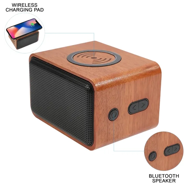 Wooden Bluetooth speaker with wireless charging pad.... from ASI 66887 PCNA / Leeds