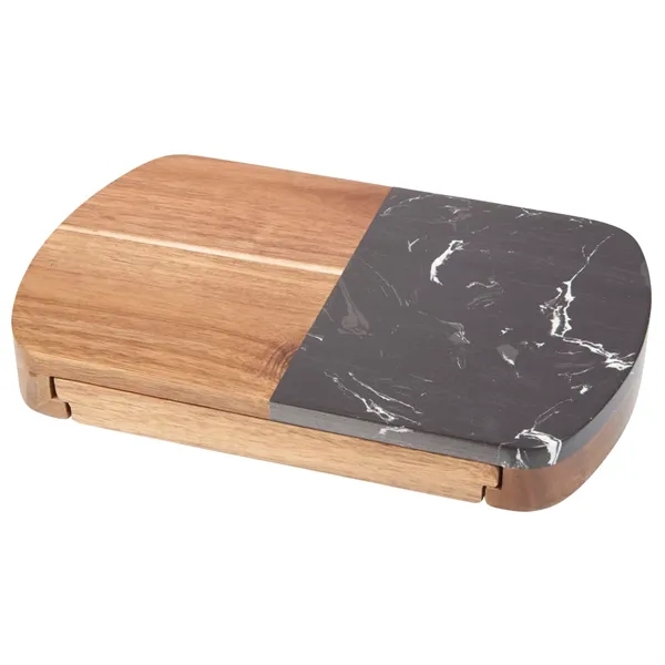 Black marble cheese cutting board with knives.... from ASI 66887 PCNA / Leeds
