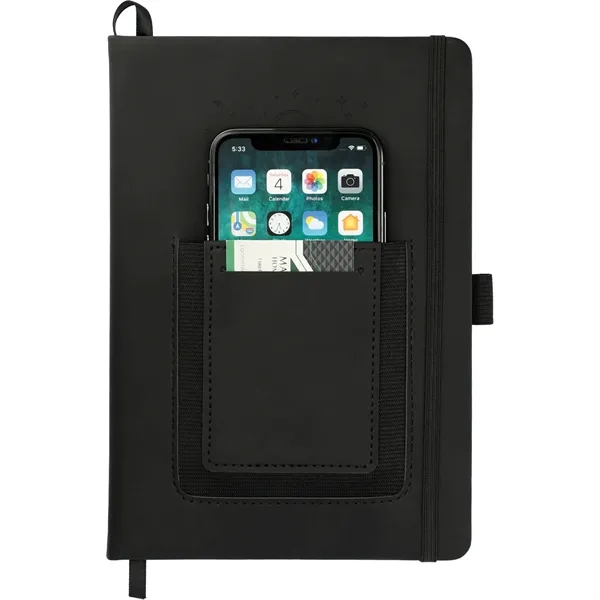 5.5" x 8.5" journal with PU hard cover, phone pocket, business... from ASI 66887 PCNA / Leeds
