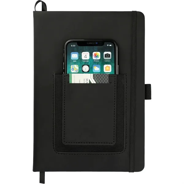 5.5" x 8.5" journal with PU hard cover, phone pocket, business... from ASI 66887 PCNA / Leeds