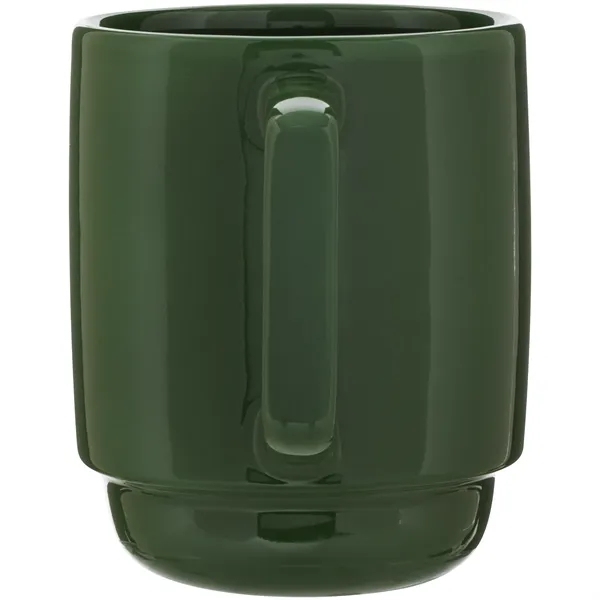 16 oz stackable ceramic mug with glossy colored exterior and matching... from ASI 51197 ETS Express, LLC